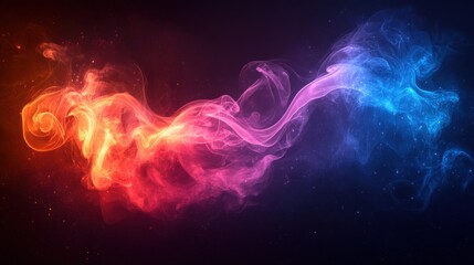 Obraz premium Abstract Cosmic Nebula Red Blue Swirling Smoke