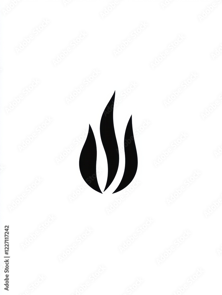 Poster flame icon design representing heat, fire, and energy in a minimalist style for various applications
