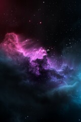 Fototapeta premium Vibrant nebula gas clouds, glowing in shades of purple and pink. Nebulae, galaxies in space. Abstract cosmos background.