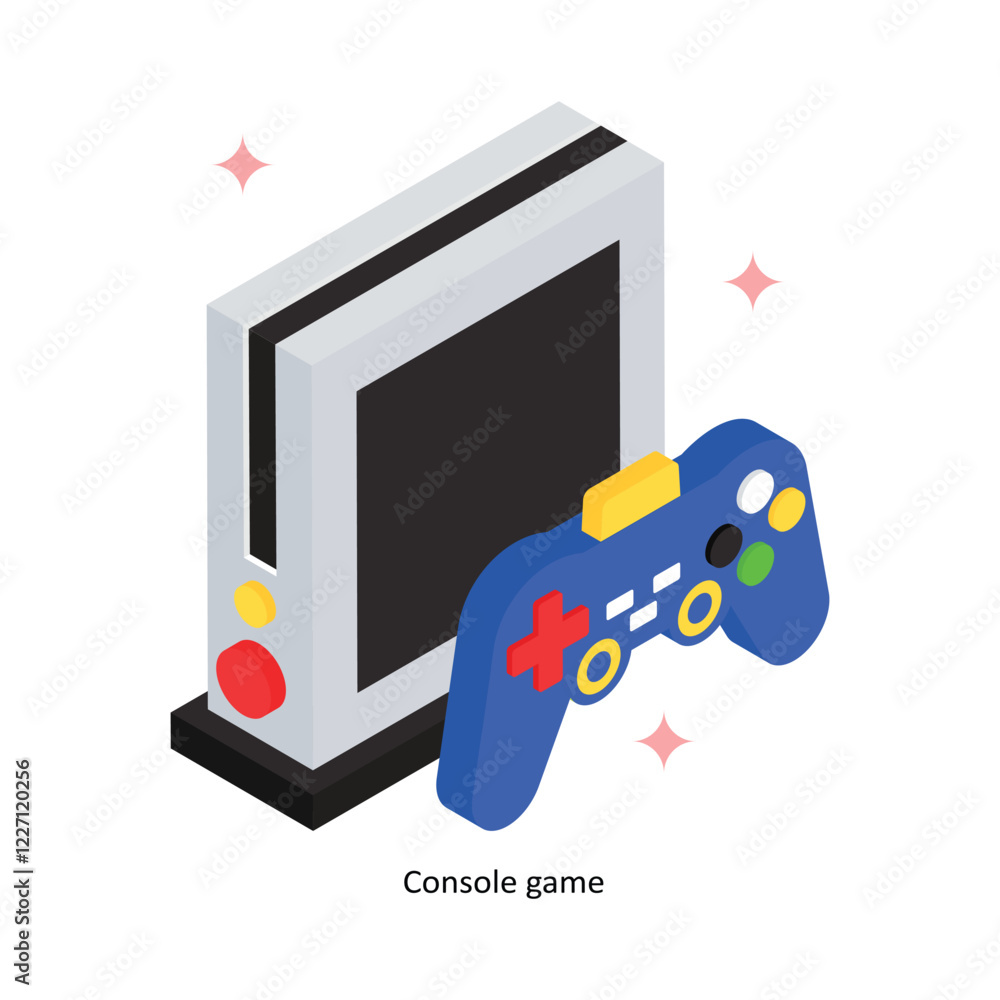 Poster console game vector filled icon style. eps 10 file