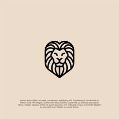 Minimalist modern lion head badge logo with a sleek and powerful design, perfect for branding, sports teams, corporate identity, and wildlife-themed businesses