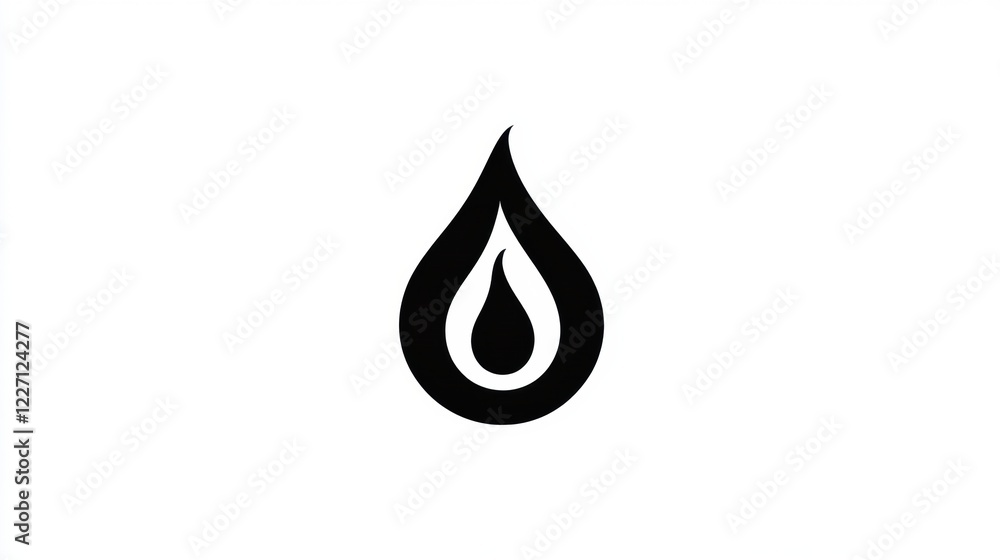 Poster Flame icon representing heat energy symbol used in various contexts to indicate fire and warmth. Generative AI