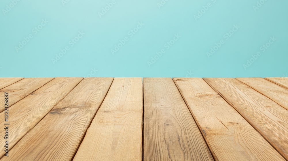 Poster clean image showcasing minimalistic wooden plank against solid color background emphasizes simplicit
