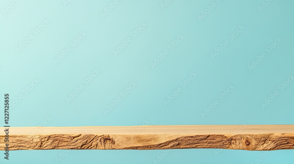 Poster clean image showcasing minimalistic wooden plank against solid color background emphasizes simplicit
