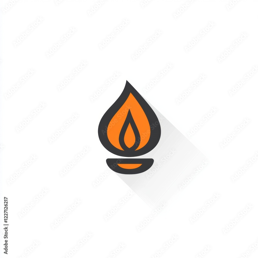 Leinwandbilder flame icon representing light and warmth in digital design and creative projects. generative ai