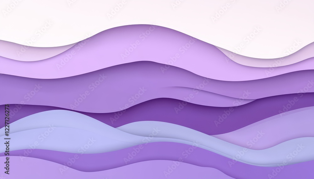 Poster seamless pastel lavender 3d low profile style wave pattern. abstract background for text placement.