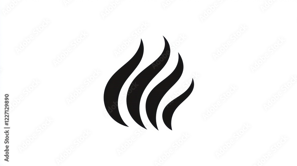 Aufkleber Flame icon representing warmth and energy used in various design applications and symbols found in different cultures. Generative AI