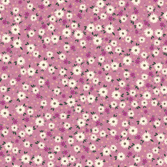 Small Ditsy Spring Lilies Florals Garden Allover Pattern With Dark Background