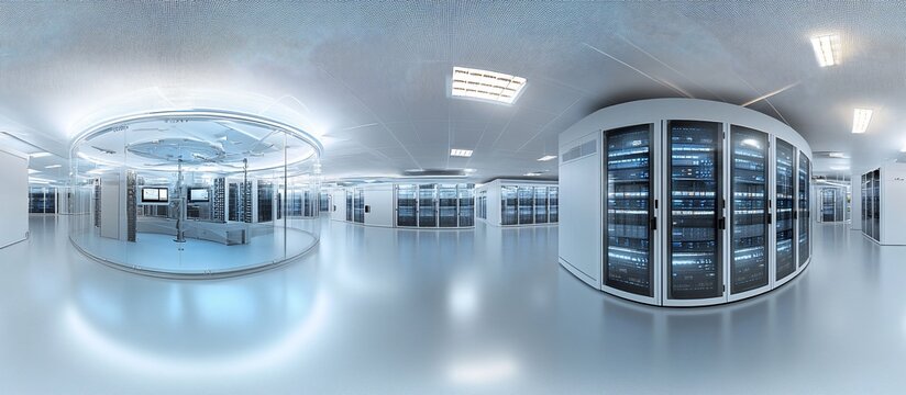 Modern data center server room 360 panorama