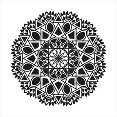 Round mandala pattern simple art  line icon vector design.