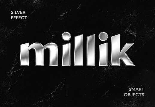 Silver Text & Logo Effect Mockup