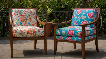 Fototapeta premium two chairs in the garden