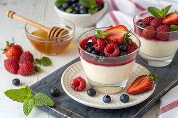 Creamy Panna Cotta with Berries