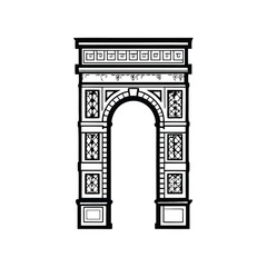 Fototapeta premium A highly detailed image of an ancient arched gateway, showcasing intricate carvings, weathered stone, and legible inscriptions in an unknown script. Focus on the architectural grandeur.