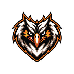 Create a symmetrical graphic design of a falcon's head, rendered with electrifying, vibrant energy; bold lines and colors essential.