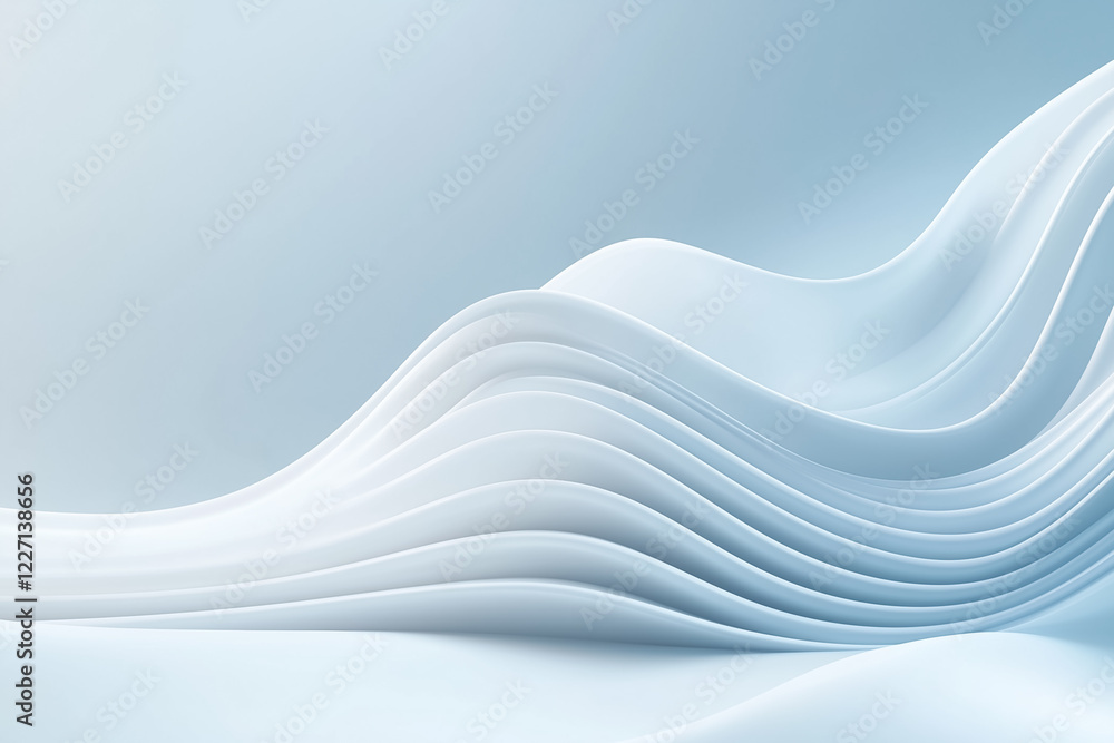 Poster wireless signal waves emanate from a simple device shape, creating a serene visual effect. the neutr