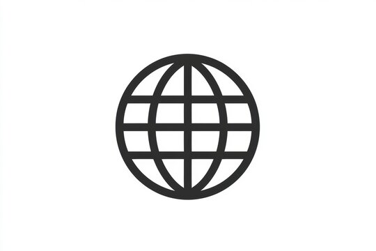 Minimalist globe illustration representing global connectivity and communication in a modern design. Generative AI