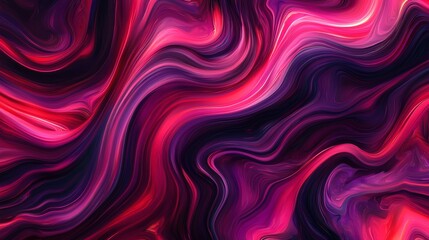 Vibrant Pink and Purple Abstract Swirl Painting