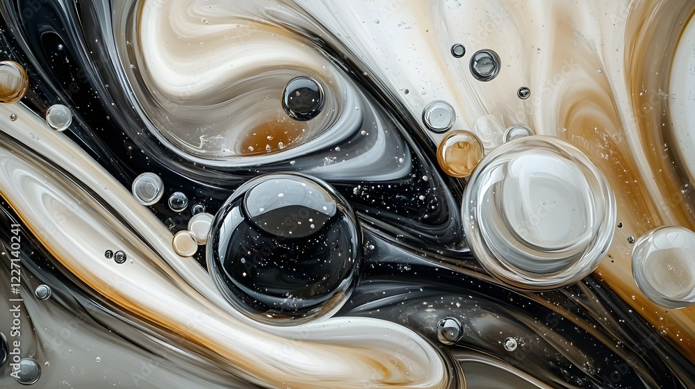 Aufkleber a cluster of colorful spheres with one of them being yellow. concept of energy and vibrancy, as the 