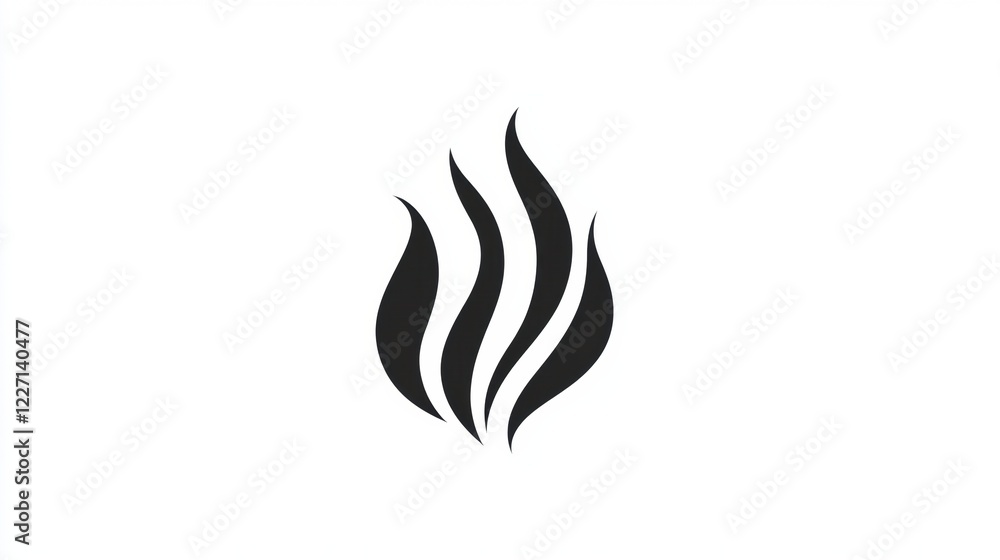 Aufkleber creative flame icon design featuring wavy lines representing warmth and energy in a minimalist style