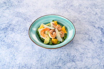 tasty and healthy salads in a plate on a beautiful background