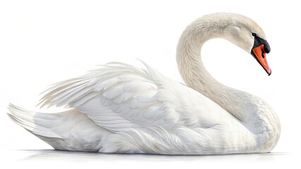 Fototapeta premium white swan isolated on white