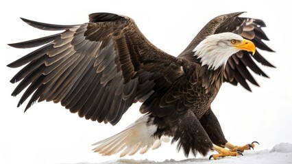 Fototapeta premium american bald eagle on a white background