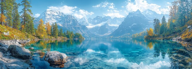 During summer, Lac Blanc lake presents a colorful panorama with Mont Blanc (Monte Bianco) as its stunning background
