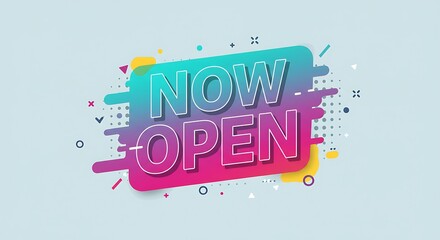 Hand Holding Megaphone With Now Open Banner
