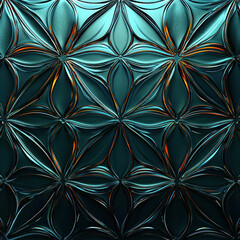 Teal metallic floral pattern background for design projects