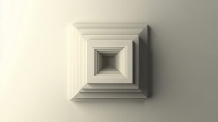 White pyramid steps receding, wall background, minimalist design, website banner