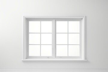 Fototapeta premium Sunlight is coming through closed window illuminating empty room with white wall