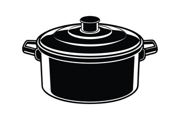 A silhouette art drawing of a pressure cooker.eps