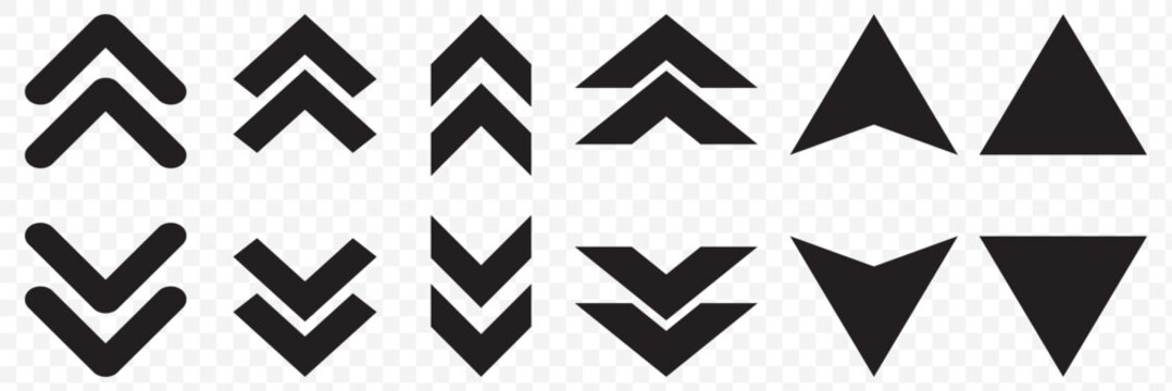 Red down green up arrow icon sign vector. Cryptocurrency, stock and forex investment trading analysis. Eps 10.
