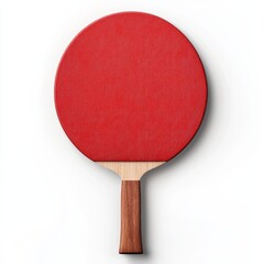 Red Table Tennis Paddle Ping Pong Racket Sport Equipment Close up Studio Shot