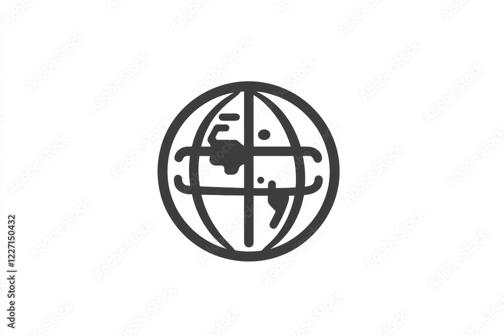 Poster Network globe symbol representing global connection and communication in a modern digital landscape. Generative AI