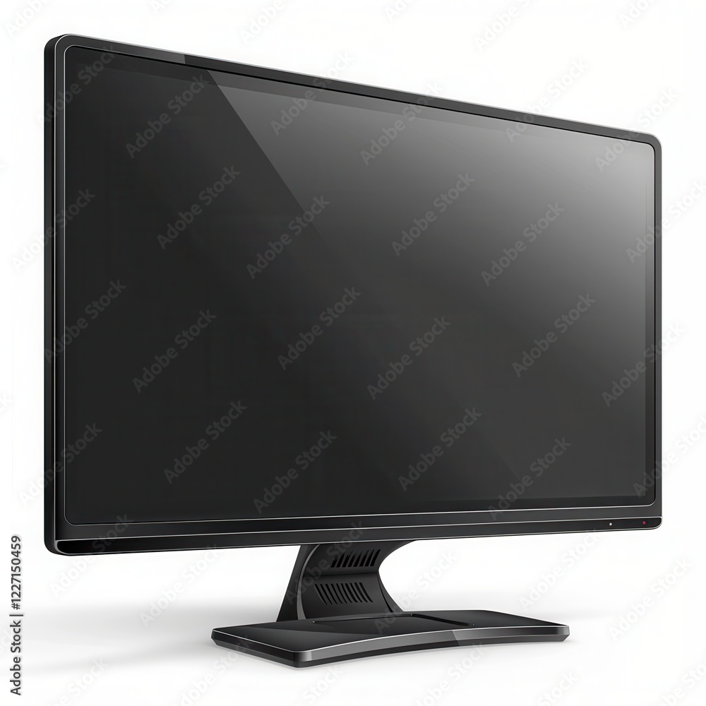 Poster sleek black computer monitor modern lcd screen display digital technology widescreen view
