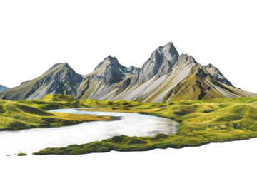 PNG Mountain and river landscape nature background.