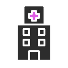 Obraz premium Modern Healthcare Structure with Purple Medical Sign