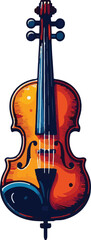 Violin silhouette vector art illustration. Black and white violin vector illustration. © Rina