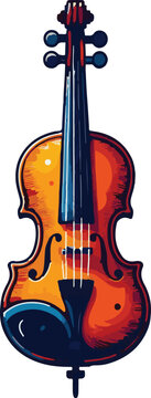 colorful violin art, musical instrument clip art preview