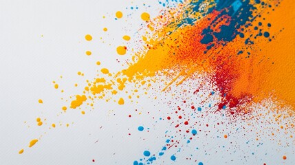 Fototapeta premium Colorful powder explosion on white background, vibrant splash, design element