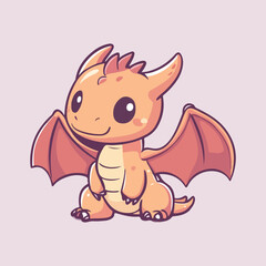 Cute dragon Cartoon Vector illustration