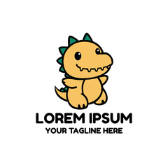 Cartoon Komodo Dragon Character Logo