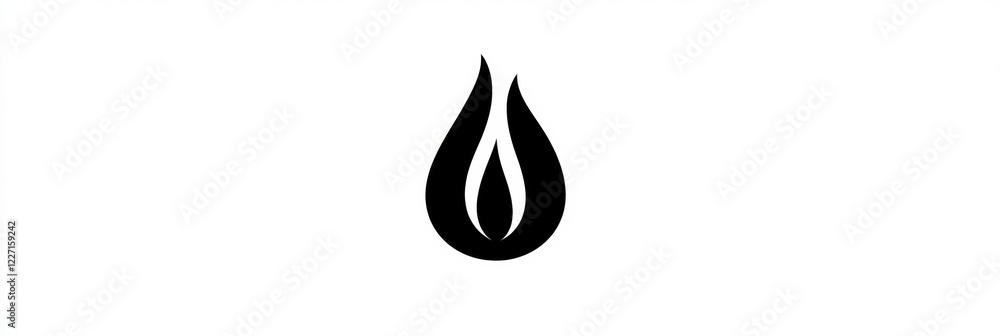 Poster icon representing flame in a minimalist style suitable for various design projects and signage ideas