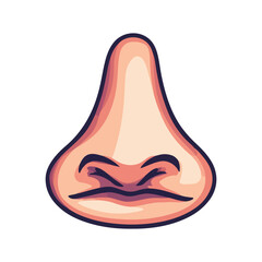 Human nose cartoon icon vector illustration