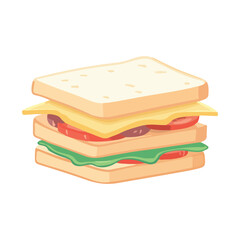 Classic club sandwich cartoon icon vector illustration