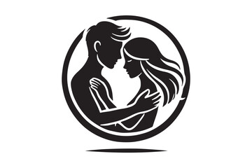 Sweetheart Silhouette Romantic Couple Vector Design