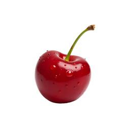 Red cherries isolated on transparent background