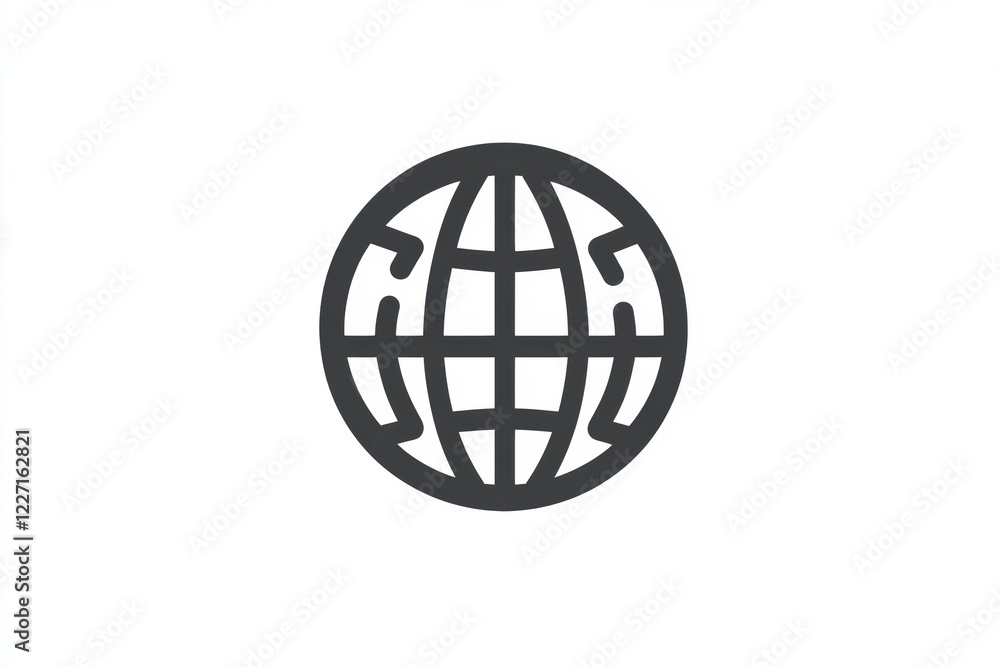 Aufkleber stylized globe symbol representing global connectivity and international relations in a modern desig